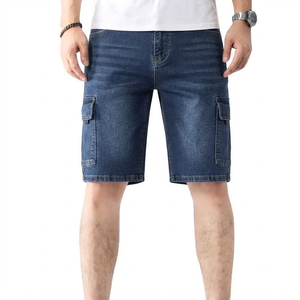 Shorts en jean bleu pour homme, tendance et personnalisés, 100% coton, séchage rapide, fermeture éclair, shorts décontractés pour l'été, fabriqués au Pakistan - Product Image 3