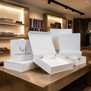 Boîtes d'expédition pour vêtements en carton ondulé blanc recyclable avec couvercles, doublées d'éponge, personnalisables pour les fêtes - Product Image 4