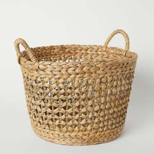 Cesta de ropa de lavandería para el hogar sostenible con asas de buena calidad, superventas hecha a mano, cesta de almacenamiento de jacinto de agua grande tejida a mano - Product Image 6