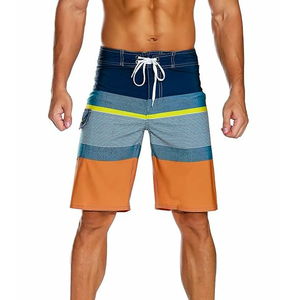 Short de bain d'été à taille élastique, sublimation, en soie glacée fine, séchage rapide, avec poche zippée personnalisée, pour la plage et le streetwear - Product Image 3