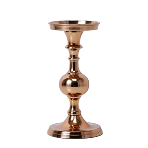 Vintage Style Brass Finish Tapered Candle Holders Artisanal <b>Decorative</b> Metalware for Mantle & Dining <b>Table</b> <b>Decor</b> - Product Image 5