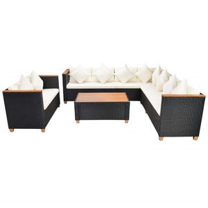 Ensemble de 6 meubles de patio blanc crème, coloris noir et crème - Product Image 2