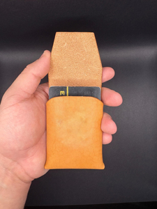 Portefeuille en cuir véritable sans couture, minimaliste, fin, porte-cartes, fait main, pour homme, LSW-0014 - Product Image 1