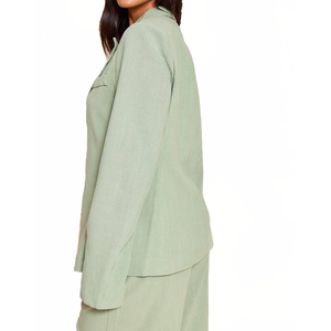 Blazer Vert Menthe Sur Mesure pour Femme, Veste de Travail Décontractée à Bouton Unique, Costume Élégant pour Dames, Manteaux de Mode, Vente en Gros OEM ODM - Product Image 2