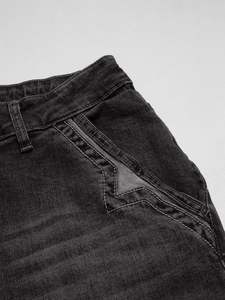 Jeans de Mezclilla Negros de Lujo para Mujer, Tela de Alta Calidad, Impresión y Bordado de Logotipo Personalizado - Product Image 2