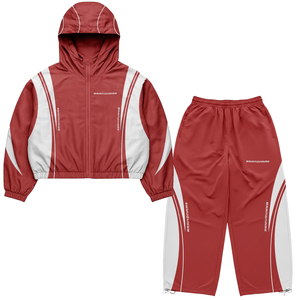 Unisex 2-Piece Sweat Suit Tracksuit Hooded <b>Zip</b>-<b>Up</b> <b>Jacket</b> Nylon Track Pants Windproof Breathable Casual Sport Wear Loose Fit - Product Image 1