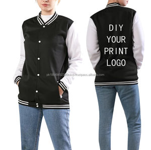 Logo personnalisé Polyester Coton Polaire Letterman Unisexe Col Montant Collège Coupe-Vent Pour Enfants Hommes - Product Image 6