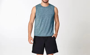 New Men's Summer Beach Vest Quick Drying Breathable Sleeveless Tank <b>Top</b> High Street Style Custom Made Cotton Solid Color Men Tan - Product Image 6