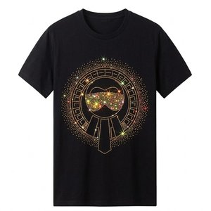 Wholesale High Quality Men's <b>Rhinestones</b> Drop Shoulder Oversized T Shirt 100% Cotton Streetwear Bulk <b>Top</b> Clothing Outwear Shirts - Product Image 1