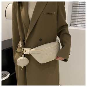 Sac messager en cuir PU tendance, sac banane décontracté de couleur unie avec pochette, sac bandoulière de voyage pour femme - Product Image 4