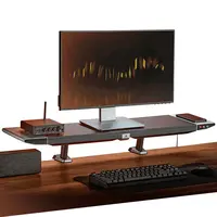 Kablosuz şarj RGB oyun bilgisayarı monitör standı yükseltici çekmece ile USB masa masa montaj en iyi PC monitörü Stand rafı yükseltici