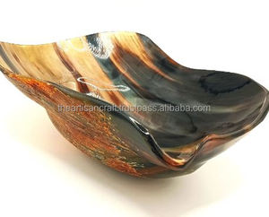 Eco-Friendly Polished Horn Serving Bowl Artisan Crafted Modern <b>Desk</b> Accessory for Presents Stocked Key Holding or Salad Use - Product Image 2