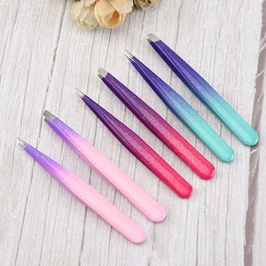 Eyebrow Tweezer Hair Beauty Slanted Puller Stainless Steel Eye Brow Clips <b>Makeup</b> Tool Salon Use with Packaging - Product Image 6