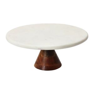 Best Ever Design <b>Marble</b> <b>Cake</b> <b>Stand</b> With Wooden Base <b>Marble</b> and Wood <b>Cake</b> <b>Stand</b> With <b>Cake</b> Platter at very low selling Price - Product Image 2