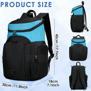 Sac à dos de basketball léger avec fermeture éclair, grande capacité pour ballons, chaussures et effets personnels - Sac de sport unisexe écologique - Product Image 2