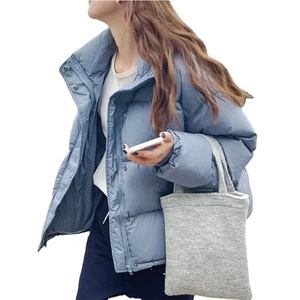 Women's Autumn Winter Stand Collar Short Parka Jacket Casual <b>Cotton</b> <b>Padded</b> Coat Nylon Plus Size Fleece Fabric Bomber Printed - Product Image 1