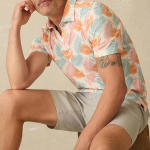 Polo de Alto Rendimiento para Hombre, Mezcla de Poliéster y Spandex, Personalizado al por Mayor, con Estampado Floral, para Golf y Actividades al Aire Libre - Product Image 3