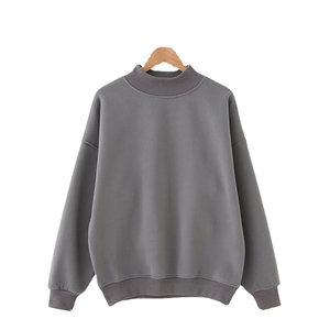 Sudadera de cuello alto de forro polar para mujer, 350G, estilo americano, personalizable, de algodón, informal, para otoño - Product Image 1