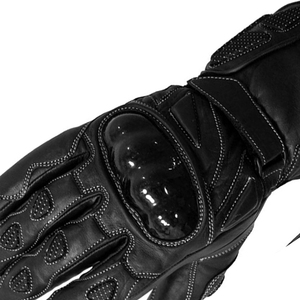 Gants en cuir pour hommes, pour le cyclisme, l'hiver, fermeture à boucle et à crochet, sangle de poignet réglable - Product Image 4