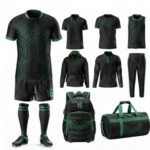 Ensemble d'uniformes de rugby de qualité supérieure, tissu polyester léger, respirant, séchage rapide, couleurs d'équipe personnalisées, maillot et short assortis - Product Image 1