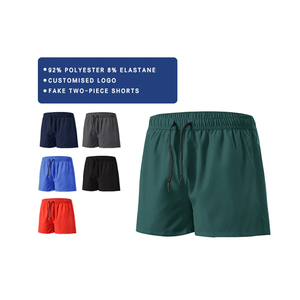 Shorts de bain personnalisables pour hommes en polyester, taille élastique, séchage rapide, imprimés, légers, pour la course, l'entraînement, le sport et la plage - Product Image 3