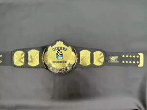 เข็มขัดแชมป์มวยปล้ำรูปนกอินทรีปีกยื่น W-W-E แบบกำหนดเอง ขนาดผู้ใหญ่ ทองเหลือง 4 มม. - แผ่นโลหะชุบทองและสายหนัง - Product Image 3