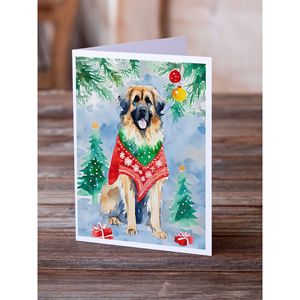 Leonberger Whimsical A7 Size 5x7 Blank <b>Note</b> <b>Cards</b> Pack of 8 Christmas <b>Greeting</b> <b>Cards</b> with Envelopes - Product Image 2