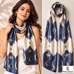 Bufanda Larga Personalizada con Impresión, Tejido Suave, Bufanda de Moda, Marca Privada, MOQ Bajo, Fabricante Textil Personalizado OEM ODM - Product Image 4