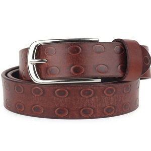 Cinturón Casual de Cuero Genuino Marrón para Hombre, a la Moda, para Jeans, Hecho a Medida, Cinturones y Accesorios de Diseño Masculino - Product Image 4
