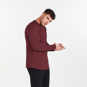T-shirts de sport pour hommes, respirants, à col rond, à manches longues, sous-vêtements de sport, vêtements de course décontractés, t-shirts à manches longues pour hommes - Product Image 2