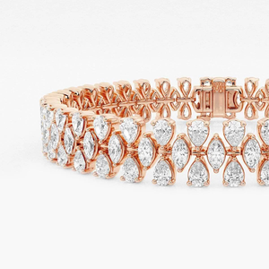 Pulsera de Moda con Diamantes Cultivados en Laboratorio en Forma de Pera y Marquesa de 9 1/4 CTW, Pulsera Elegante de 7 Pulgadas con Línea de Diamantes para Mujer - Product Image 1