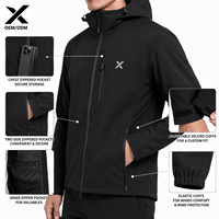 Veste softshell à capuche pour homme X Sports City |   Veste coupe-vent respirante unie et résistante à l'eau pour activités sportives en extérieur