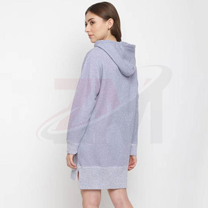 Novedades, Vestido de Punto con Capucha Personalizado para Mujer, Manga Larga, Color Sólido, Ropa de Otoño, 100% Algodón Transpirable con Bolsillos - Product Image 5