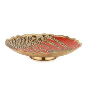 Accesorios de mesa, tazón de metal con esmalte de color, diseño floral, morado y dorado, tazones decorativos para servir comida. - Product Image 4