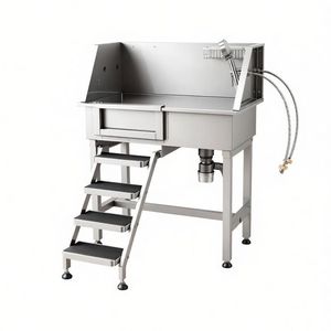 Stazione Professionale per Toelettatura Cani e Gatti, Vasca in Acciaio Inox con Base in Legno e PP per Uso Interno, Adatta per Cani, Gatti e Rettili - Product Image 2