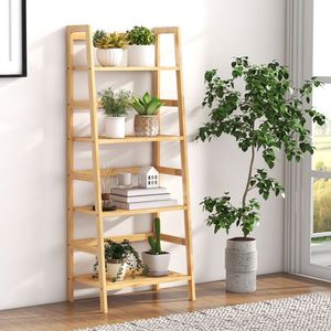 Libreria a Scala in Bambù a 4 Ripiani da 47,5 Pollici, Scaffale Portaoggetti - Product Image 6