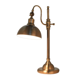 Traditional Metal <b>Table</b> Lamp With Adjustable Arm And Dome Shade For <b>Study</b> Room Indoor Use - Product Image 1