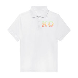 Polo Azul de Manga Corta para Hombre con Estampado de Letras KO, Corte Regular, Estilo Casual, Tejido Oxford - Product Image 2