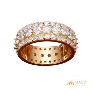 Bague Éternité Homme Plaqué Or Rose avec Moissanite Sertie Griffe, Bijou Hip Hop de Luxe pour Anniversaire - Product Image 1