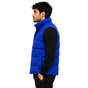 Gilet matelassé pour homme, sans manches, rembourré, col montant, chaud, pour l'extérieur, vente en gros, OEM, personnalisé, B2B - Product Image 2