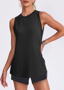 Camiseta sin Mangas para Mujer, Diseño Personalizado, Ligera, Transpirable, Tejido de Canalé, Informal, para Fitness, Yoga, Venta al Por Mayor - Product Image 4