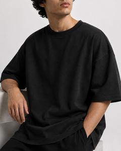 Men's Oversized <b>Half</b> <b>Sleeve</b> O-Neck Casual T-<b>Shirt</b> 100% Cotton Knitted Solid Pattern Customizable Printing Anti-Wrinkle - Product Image 5