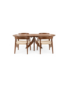 Sillón de Madera de Estilo Moderno de Mediados de Siglo con Asiento Tejido y Respaldo Curvo para Comedor, Mueble para el Hogar, Diseño Estable - Product Image 2
