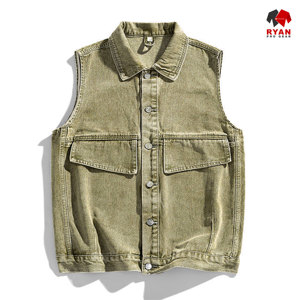 Ryan Pro Gear Nouveau design Gilet en jean unisexe sans manches écologique et tendance avec logo personnalisé Coupe classique - Product Image 4