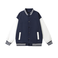 Jaket Varsity Vintage Longgar Grosir Layenne, Warna Kustom Bordir, Jaket Baseball Hip Hop untuk Pria