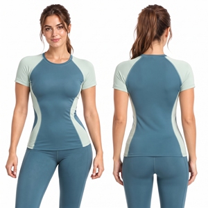 <b>Women</b> <b>Compression</b> <b>Shirt</b> Custom Workout Top Quick Dry Polyester Material Flexible Stretch Construction Breathable Sportswear - Product Image 6