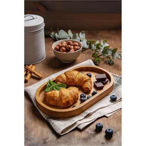 Handmade Acacia Wood Serving Tray with Handles | Decorative <b>Rectangle</b> Ottoman Tray for <b>Coffee</b> <b>Table</b> & Kitchen Food Server Trays - Product Image 3