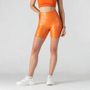 Shorts en similicuir taille haute pour femme, coupe ajustée et compressive, style streetwear, taille élastique robuste, haute qualité - Product Image 5