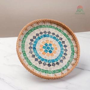 ถาดหวายฝังมุกและโมเสกทอมือ - Product Image 3