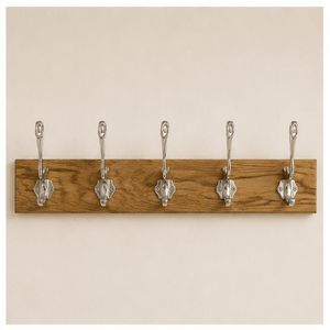 Handmade Solid Wood Wall Mounted Coat <b>Rack</b> with 5 Elegant Swan Design Hooks Entryway Organizer for Coats Hats and Bags - Product Image 3